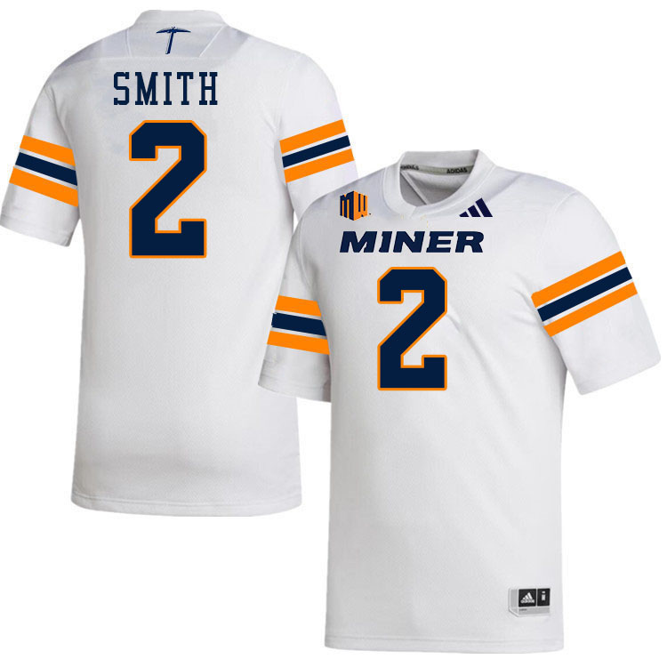 UTEP Miners #2 Xavier Smith College Football Jerseys,Uniforms-White